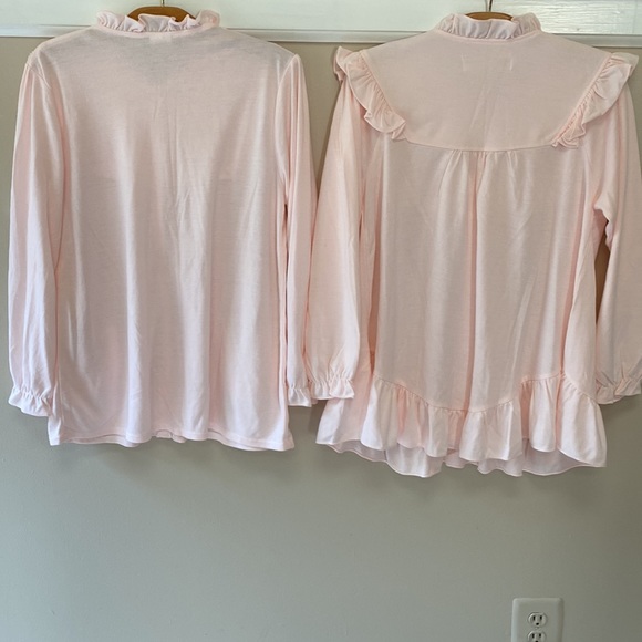 NEW Two pink button down floral pajama tops - Picture 2 of 11